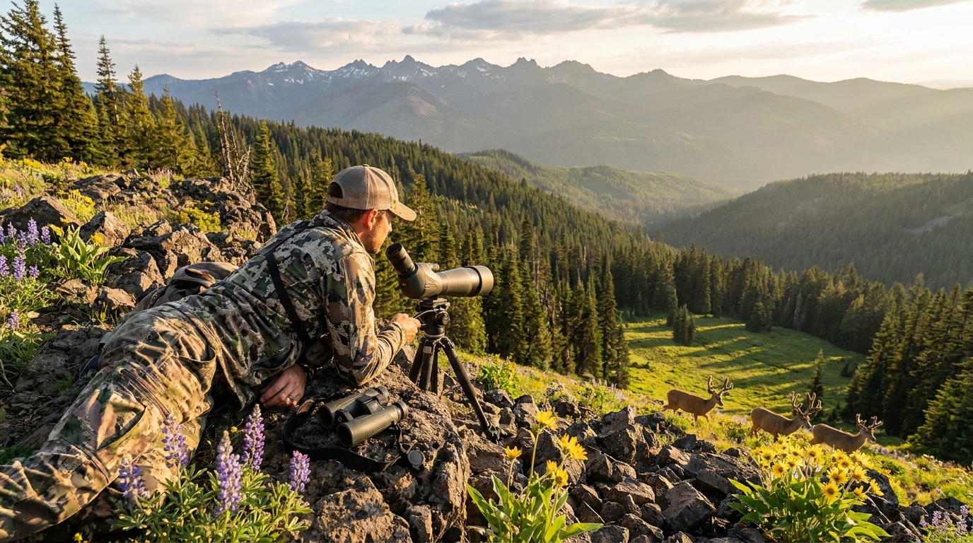 Glassing Cascade Blacktail Bucks in July: High-Country Velvet Scouting Before Oregon's August Opener